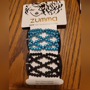 Zumma Women's Blue & Black Beaded Mini Hair Sectioning Combs